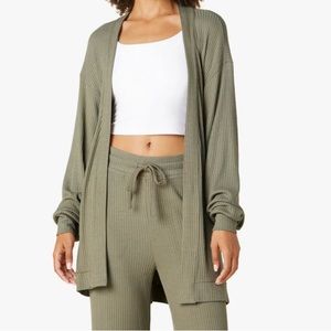 Beyond Yoga Ribbed Belted Coffee Run Cardigan